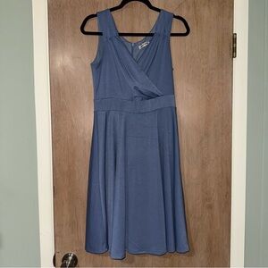 GRACE KARIN Women's Sleeveless V-Neck A-line Dress - Dusty Blue - Size M